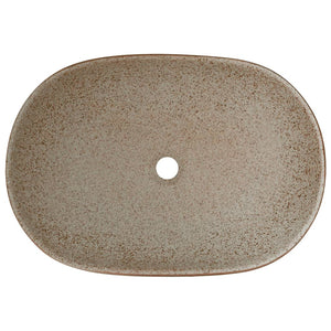 vidaXL Countertop Basin Sand Brown Oval 59x40x14 cm Ceramic