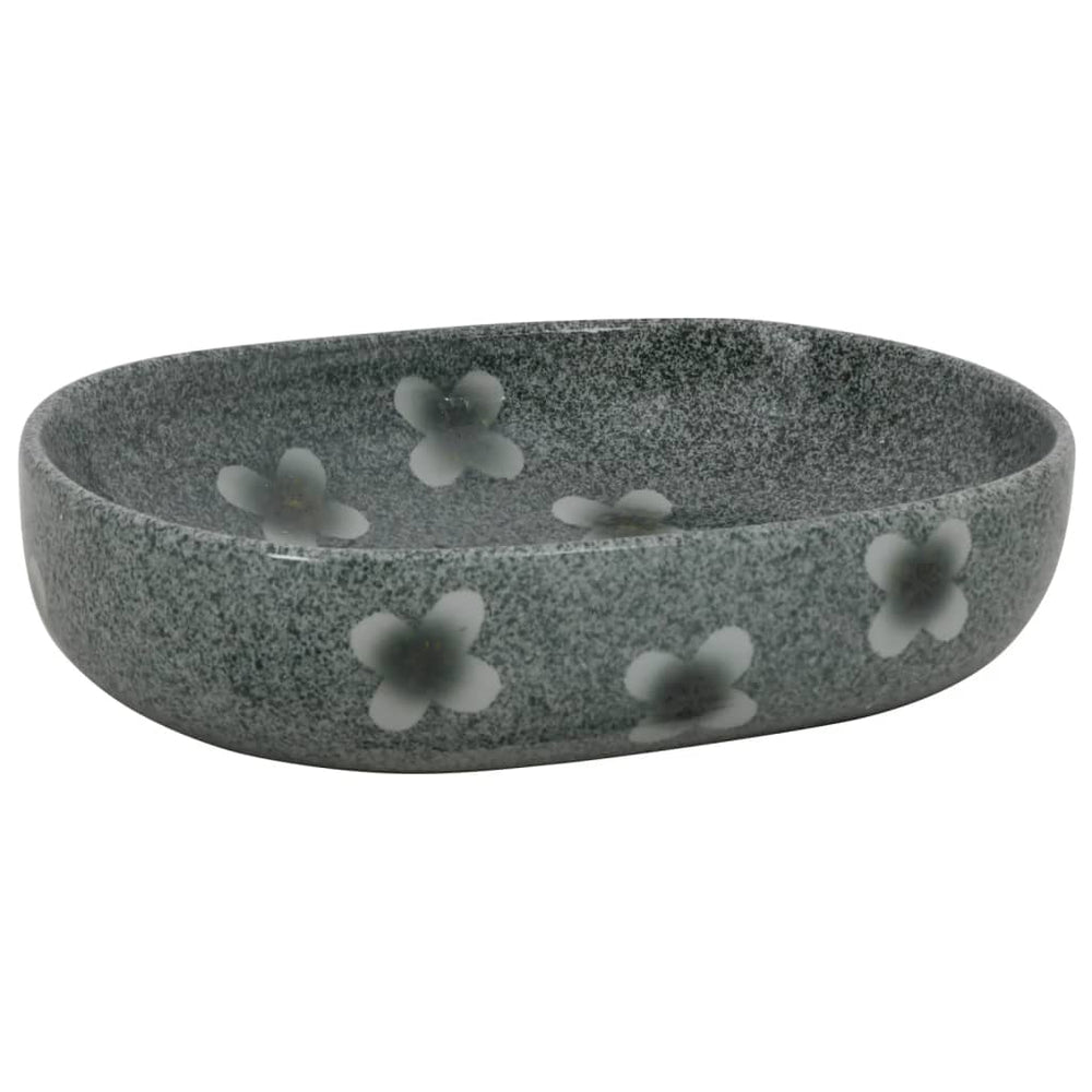 vidaXL Countertop Basin Blue Oval 59x40x14 cm Ceramic