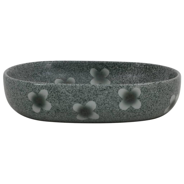 vidaXL Countertop Basin Blue Oval 59x40x14 cm Ceramic
