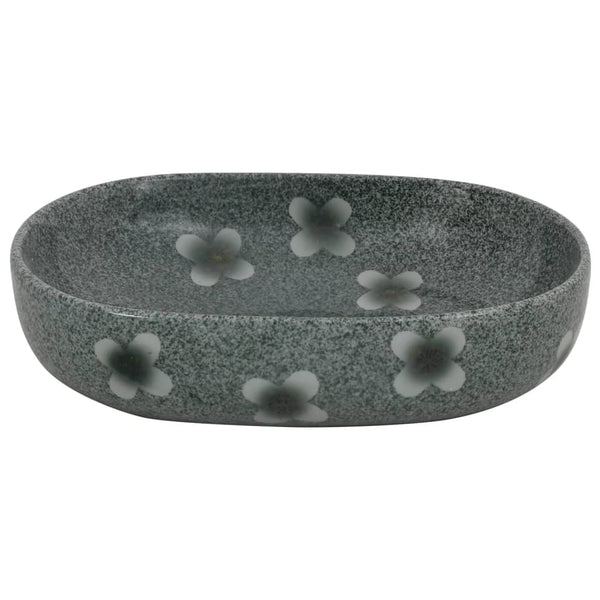 vidaXL Countertop Basin Blue Oval 59x40x14 cm Ceramic