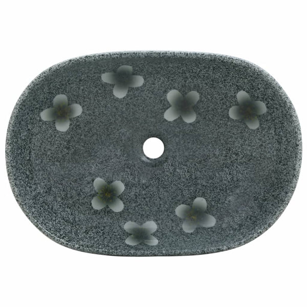 vidaXL Countertop Basin Blue Oval 59x40x14 cm Ceramic