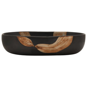 vidaXL Countertop Basin Black Oval 59x40x14 cm Ceramic