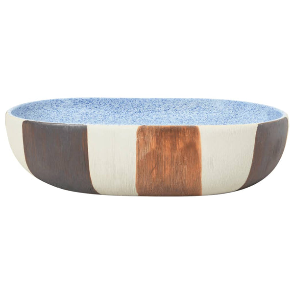 vidaXL Countertop Basin Multicolour Oval 59x40x14 cm Ceramic