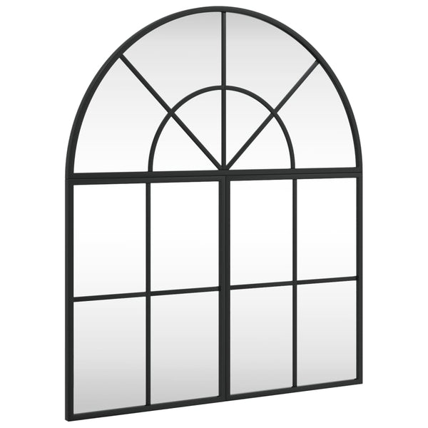 vidaXL Wall Mirror Black 60x70 cm Arched Iron