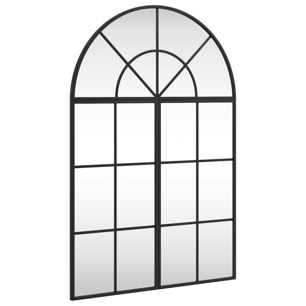 vidaXL Wall Mirror Black 60x90 cm Arched Iron