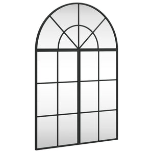 vidaXL Wall Mirror Black 60x90 cm Arched Iron