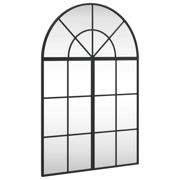 vidaXL Wall Mirror Black 60x90 cm Arched Iron