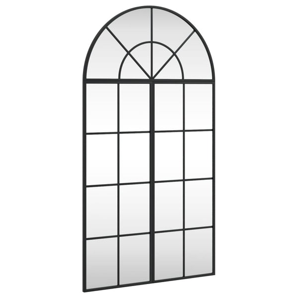 vidaXL Wall Mirror Black 60x110 cm Arched Iron