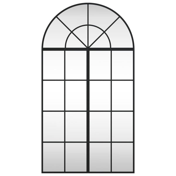 vidaXL Wall Mirror Black 60x110 cm Arched Iron