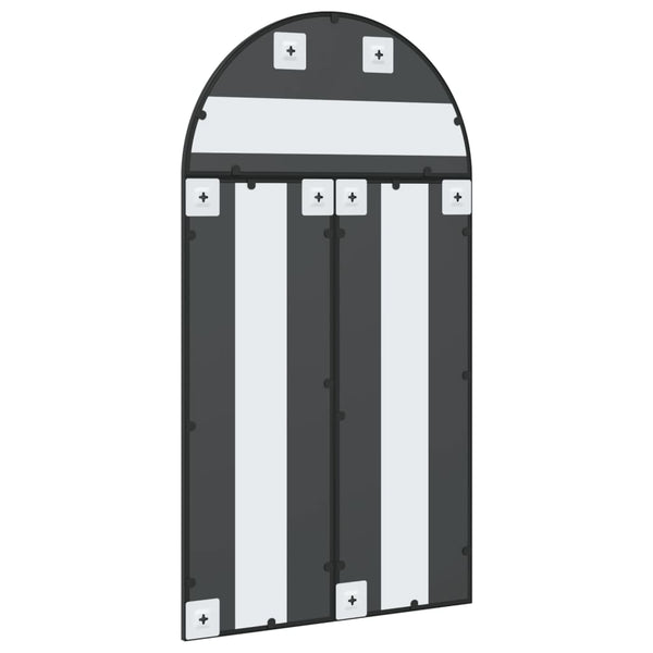 vidaXL Wall Mirror Black 60x110 cm Arched Iron