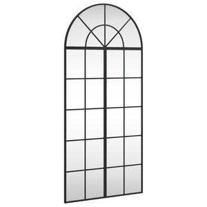 vidaXL Wall Mirror Black 60x130 cm Arched Iron