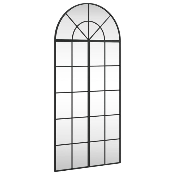 vidaXL Wall Mirror Black 60x130 cm Arched Iron