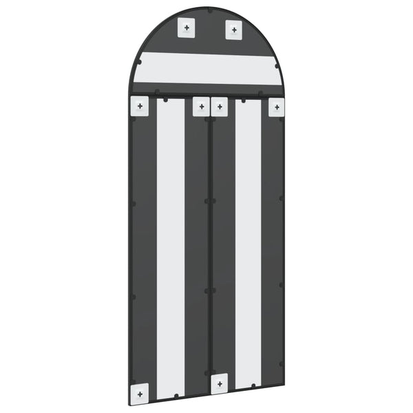 vidaXL Wall Mirror Black 60x130 cm Arched Iron
