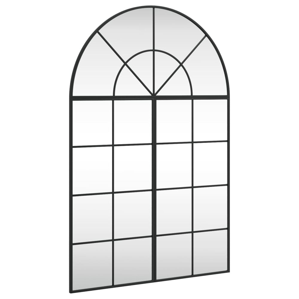 vidaXL Wall Mirror Black 80x120 cm Arched Iron