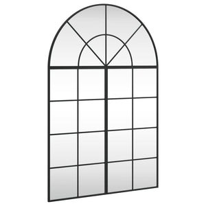 vidaXL Wall Mirror Black 80x120 cm Arched Iron