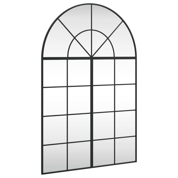 vidaXL Wall Mirror Black 80x120 cm Arched Iron
