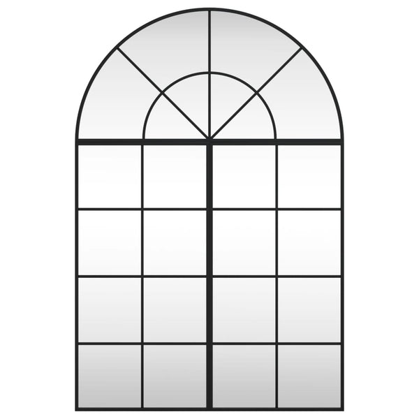 vidaXL Wall Mirror Black 80x120 cm Arched Iron
