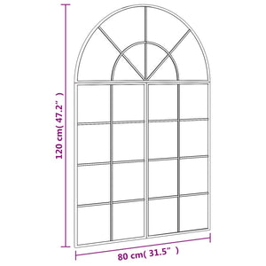 vidaXL Wall Mirror Black 80x120 cm Arched Iron