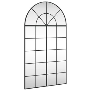 vidaXL Wall Mirror Black 80x140 cm Arched Iron