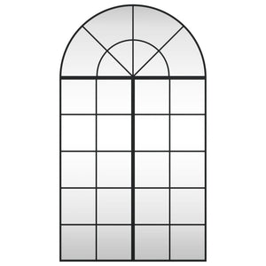 vidaXL Wall Mirror Black 80x140 cm Arched Iron
