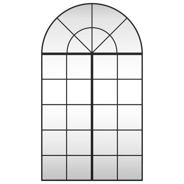vidaXL Wall Mirror Black 80x140 cm Arched Iron
