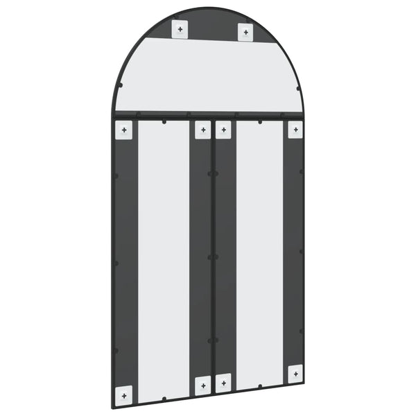 vidaXL Wall Mirror Black 80x140 cm Arched Iron