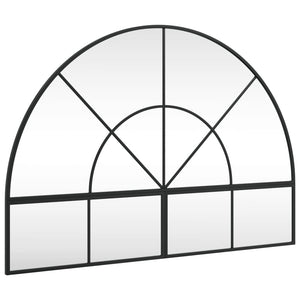 vidaXL Wall Mirror Black 100x70 cm Arched Iron