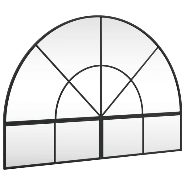 vidaXL Wall Mirror Black 100x70 cm Arched Iron