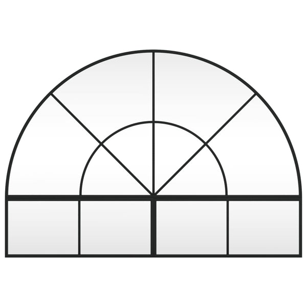 vidaXL Wall Mirror Black 100x70 cm Arched Iron