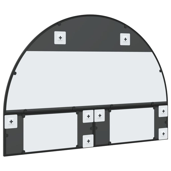 vidaXL Wall Mirror Black 100x70 cm Arched Iron
