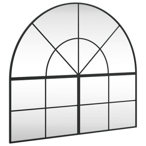 vidaXL Wall Mirror Black 100x90 cm Arched Iron
