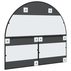 vidaXL Wall Mirror Black 100x90 cm Arched Iron