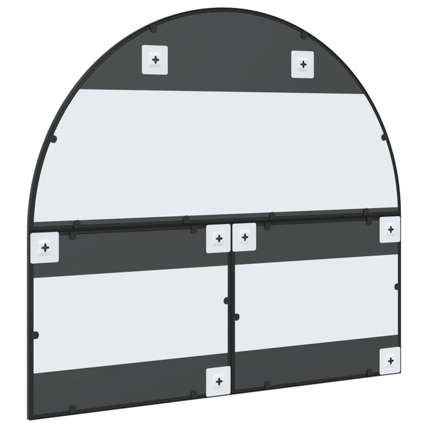 vidaXL Wall Mirror Black 100x90 cm Arched Iron