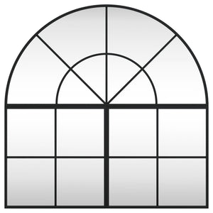 vidaXL Wall Mirror Black 80x80 cm Arched Iron