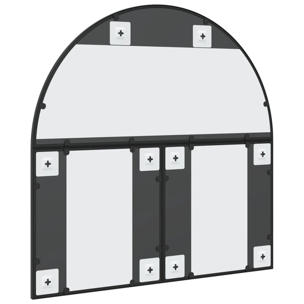 vidaXL Wall Mirror Black 80x80 cm Arched Iron