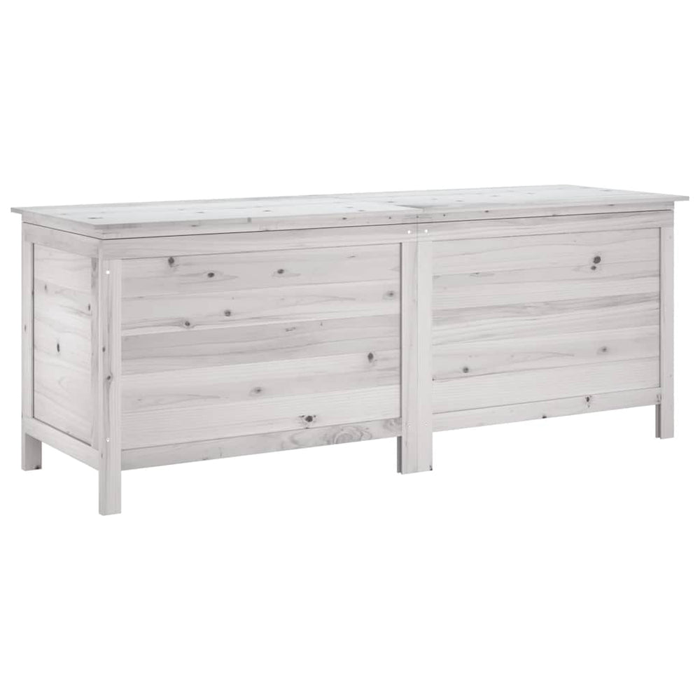 Gartentruhe Weiß 150 cm Massivholz