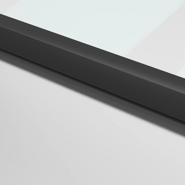 vidaXL Slim Black Indoor Door 76x201.5 cm Tempered Glass and Aluminum