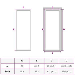 vidaXL Slim Black Indoor Door 76x201.5 cm Tempered Glass and Aluminum
