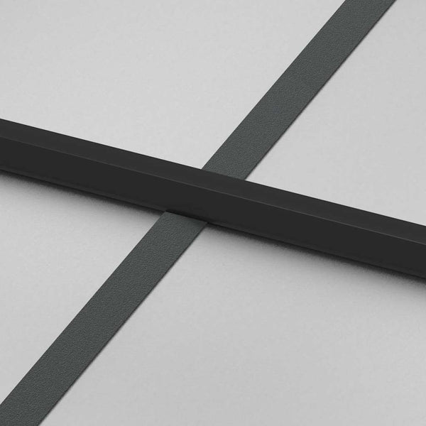 vidaXL Slim Black Indoor Door 76x201.5 cm Tempered Glass and Aluminum