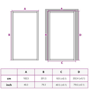 vidaXL Slim Black Indoor Door 102.5x201.5 cm Tempered Glass & Aluminum