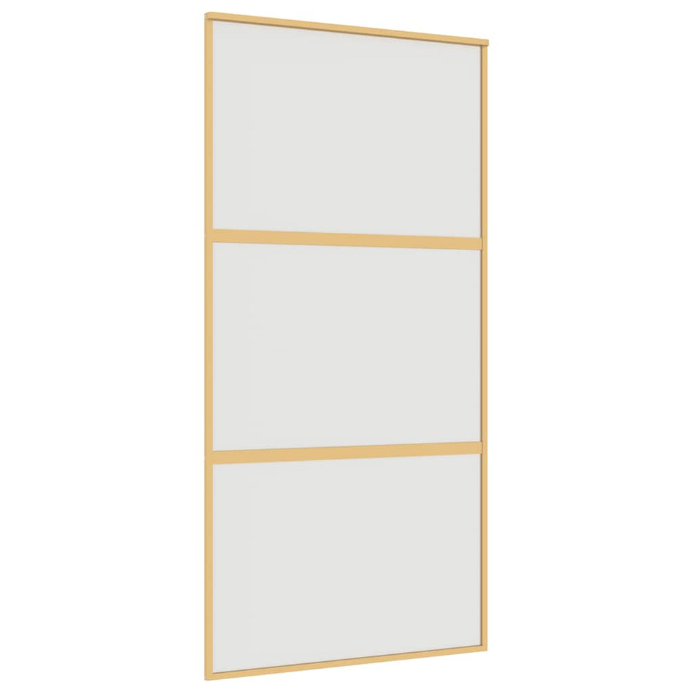 vidaXL Sliding Door Golden 102.5x205 cm Matte ESG Glass and Aluminum
