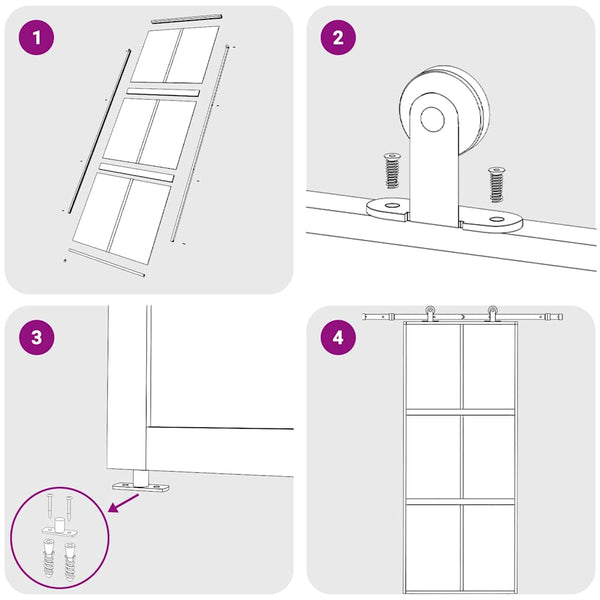 vidaXL Sliding Door Golden 90x205 cm ESG Clear Glass and Aluminium