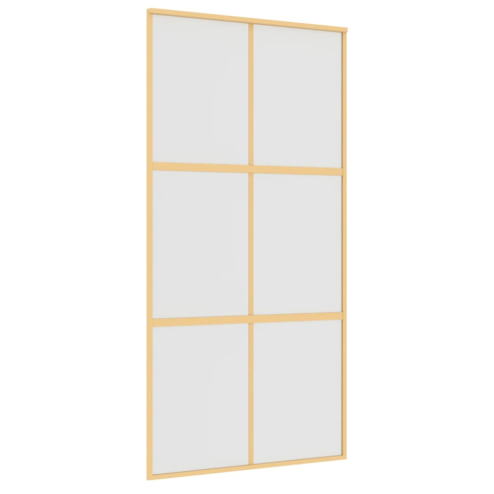 vidaXL Sliding Door Golden 102.5x205 cm Matte ESG Glass and Aluminum