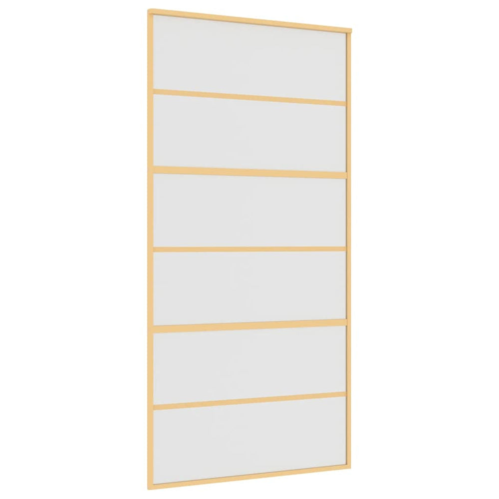 vidaXL Sliding Door Golden 102.5x205 cm Matte ESG Glass and Aluminum