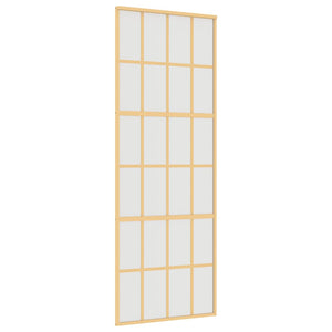 vidaXL Sliding Door Golden 76x205 cm Frosted ESG Glass and Aluminum
