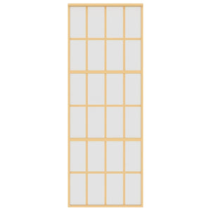 vidaXL Sliding Door Golden 76x205 cm Frosted ESG Glass and Aluminum