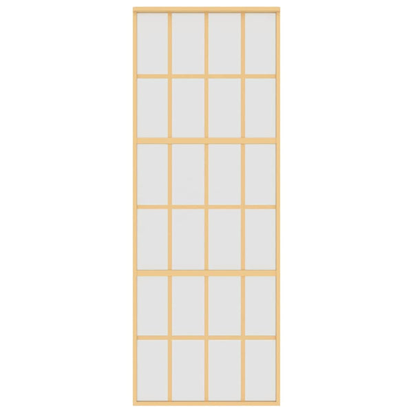 vidaXL Sliding Door Golden 76x205 cm Frosted ESG Glass and Aluminum