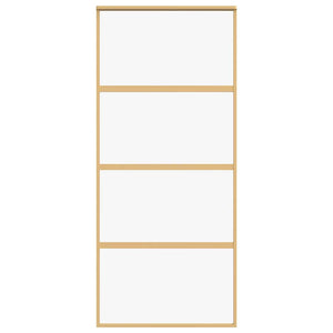 vidaXL Sliding Door Golden 90x205 cm ESG Clear Glass and Aluminium