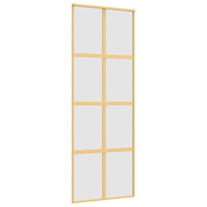 vidaXL Sliding Door Golden 76x205 cm Frosted ESG Glass and Aluminum