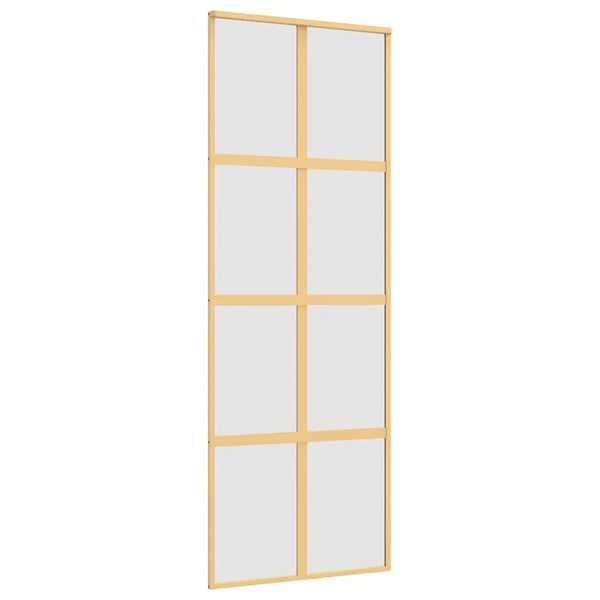 vidaXL Sliding Door Golden 76x205 cm Frosted ESG Glass and Aluminum